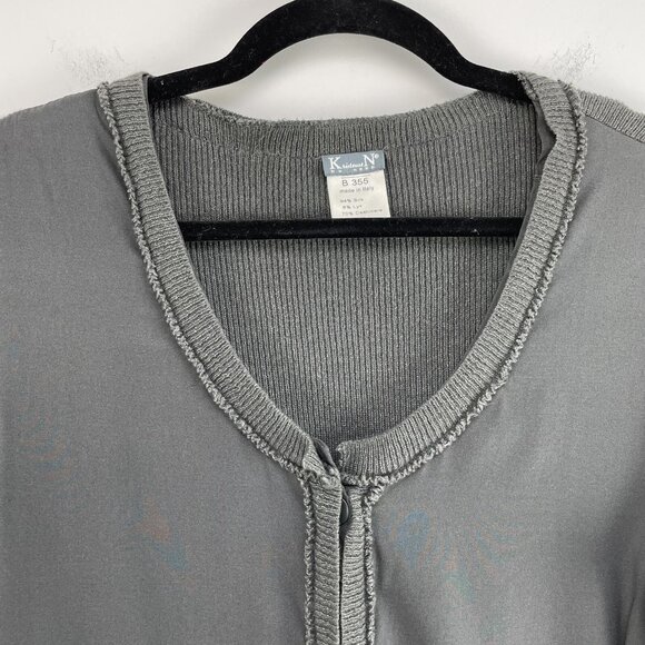 KristenseN Du Nord Womens Size 2 Silk Cashmere Gray Button Up Cardigan - Picture 9 of 13